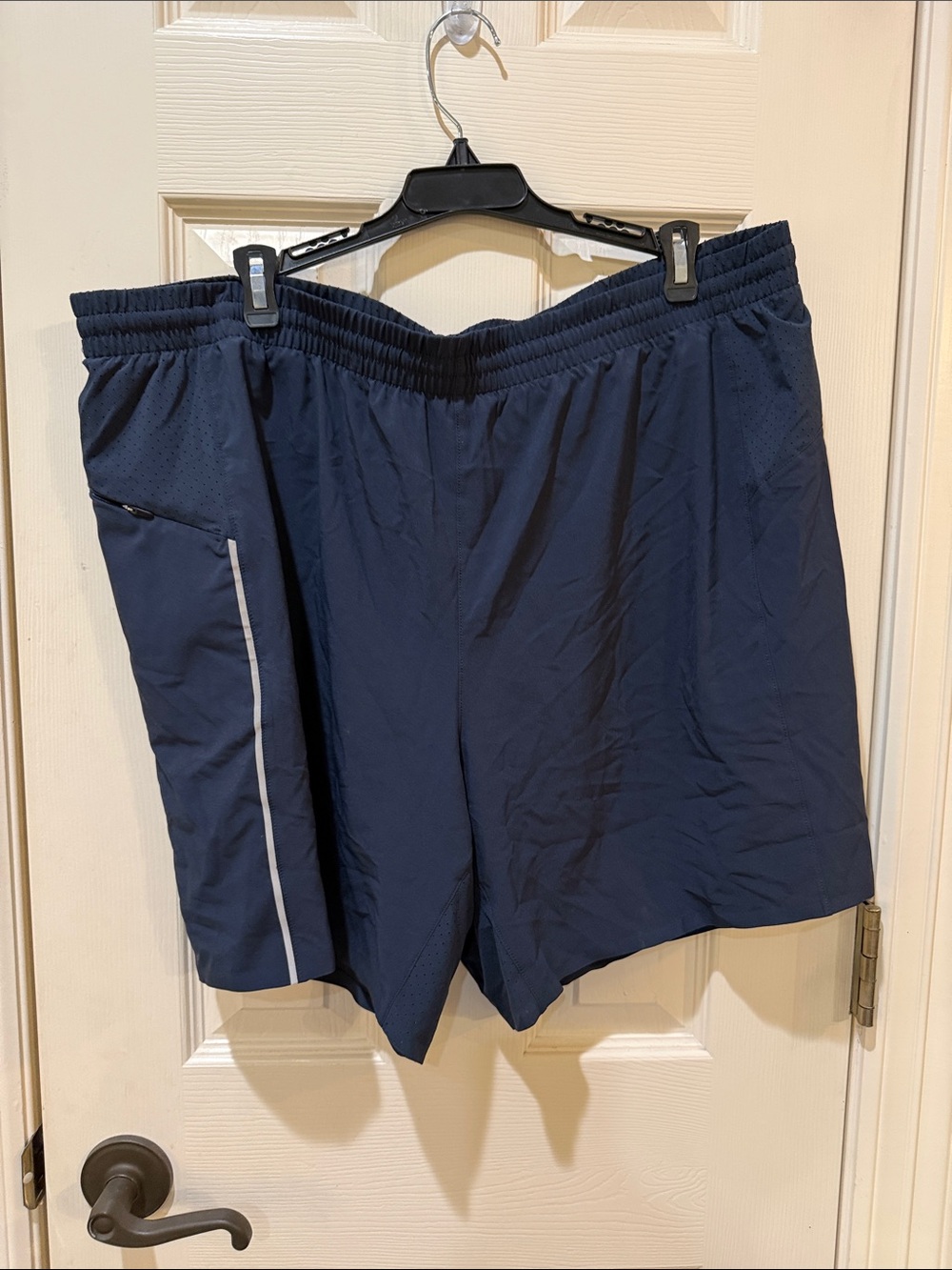 LNA Navy Blue Athletic Shorts with Reflective Trim